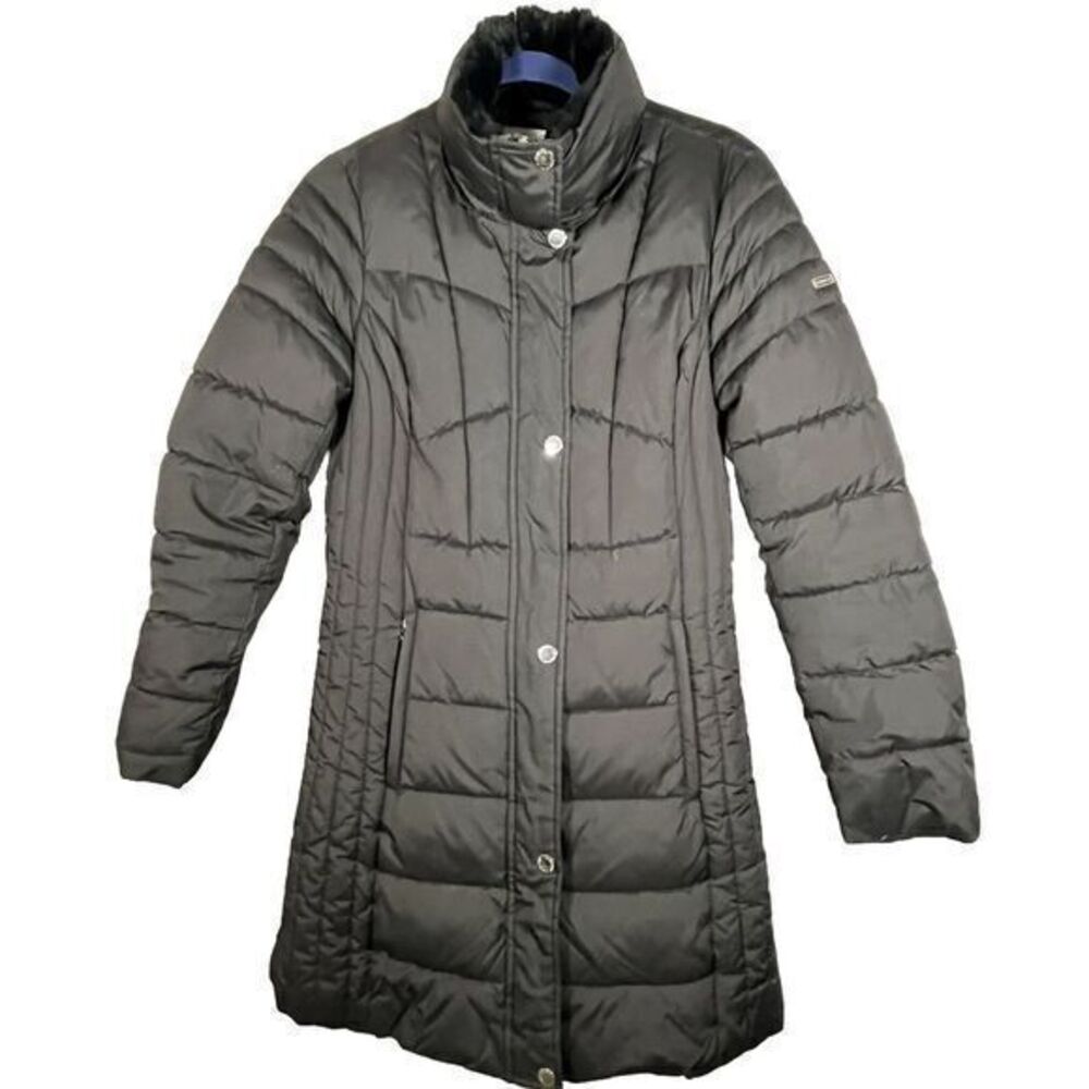 Laundry Shelli‎ Segal Women Long Puffer Coat Jacket Double Lined & Gold Zips S
